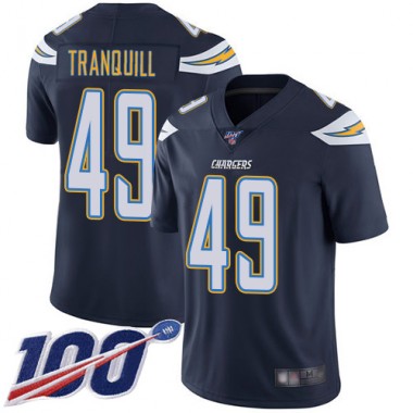 Los Angeles Chargers NFL Football Drue Tranquill Navy Blue Jersey Youth Limited #49 Home 100th Season Vapor Untouchable->youth nfl jersey->Youth Jersey